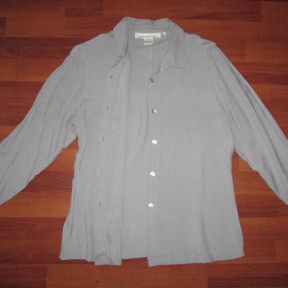 Silk Essentials 100% Silk Charmeuse Blouse - P/L - Picture 8 of 11